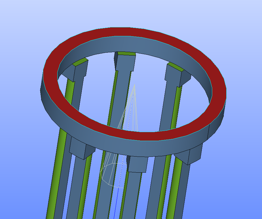 A outer current lead composed of 6 bars