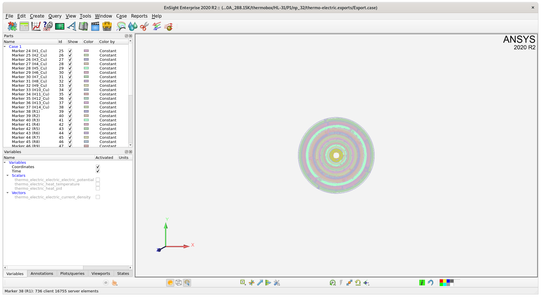 Loading a thermoelectric simulation