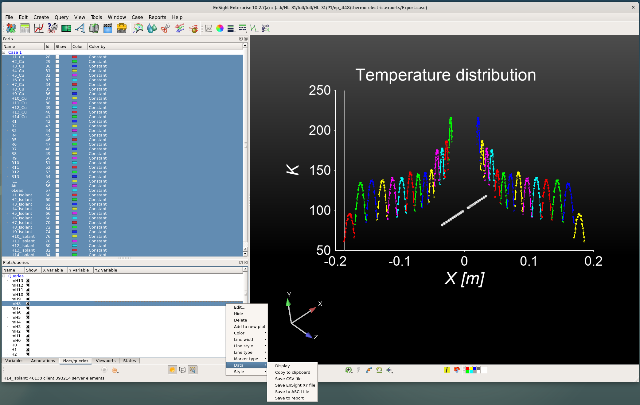 Export query data